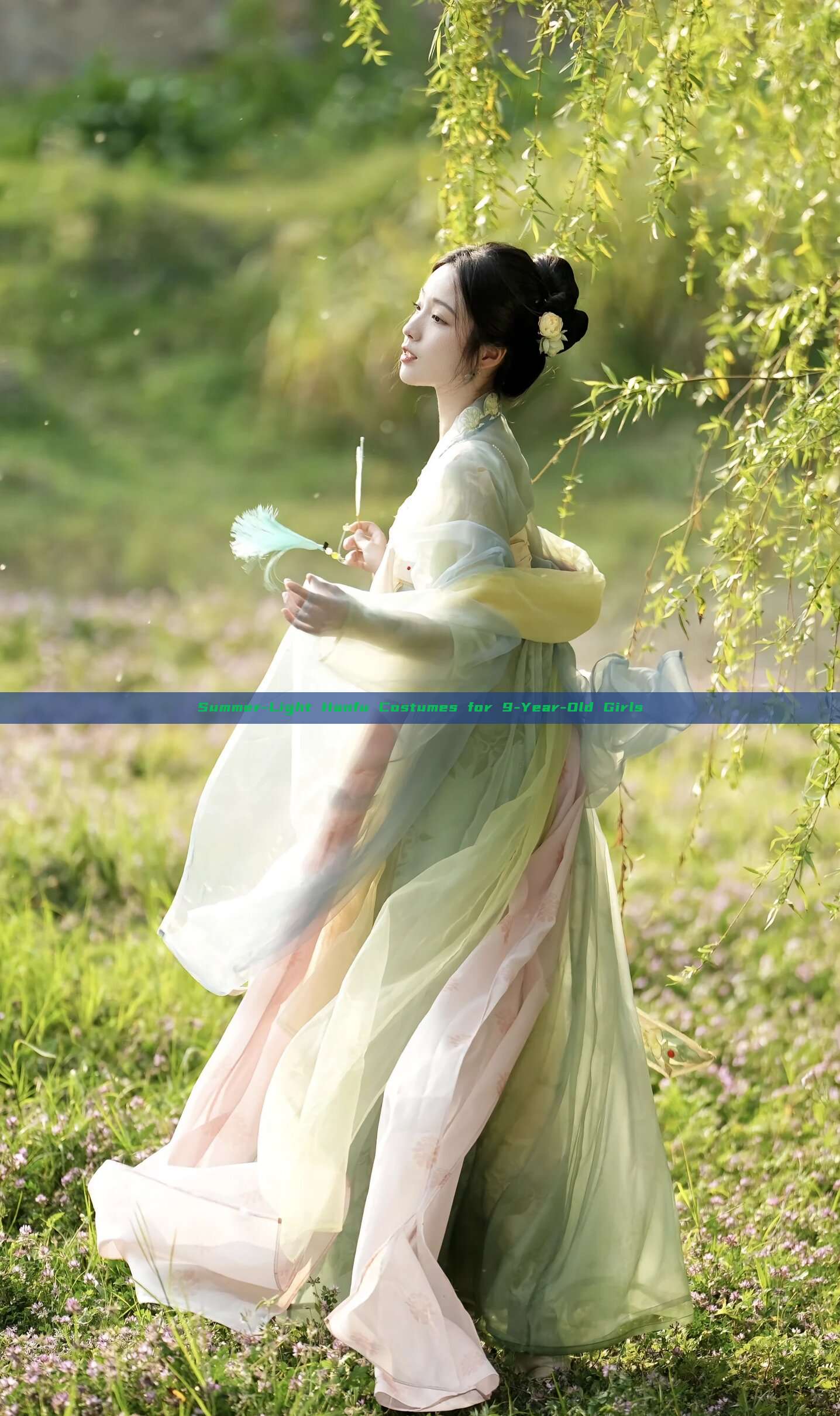 Summer-Light Hanfu Costumes for 9-Year-Old Girls