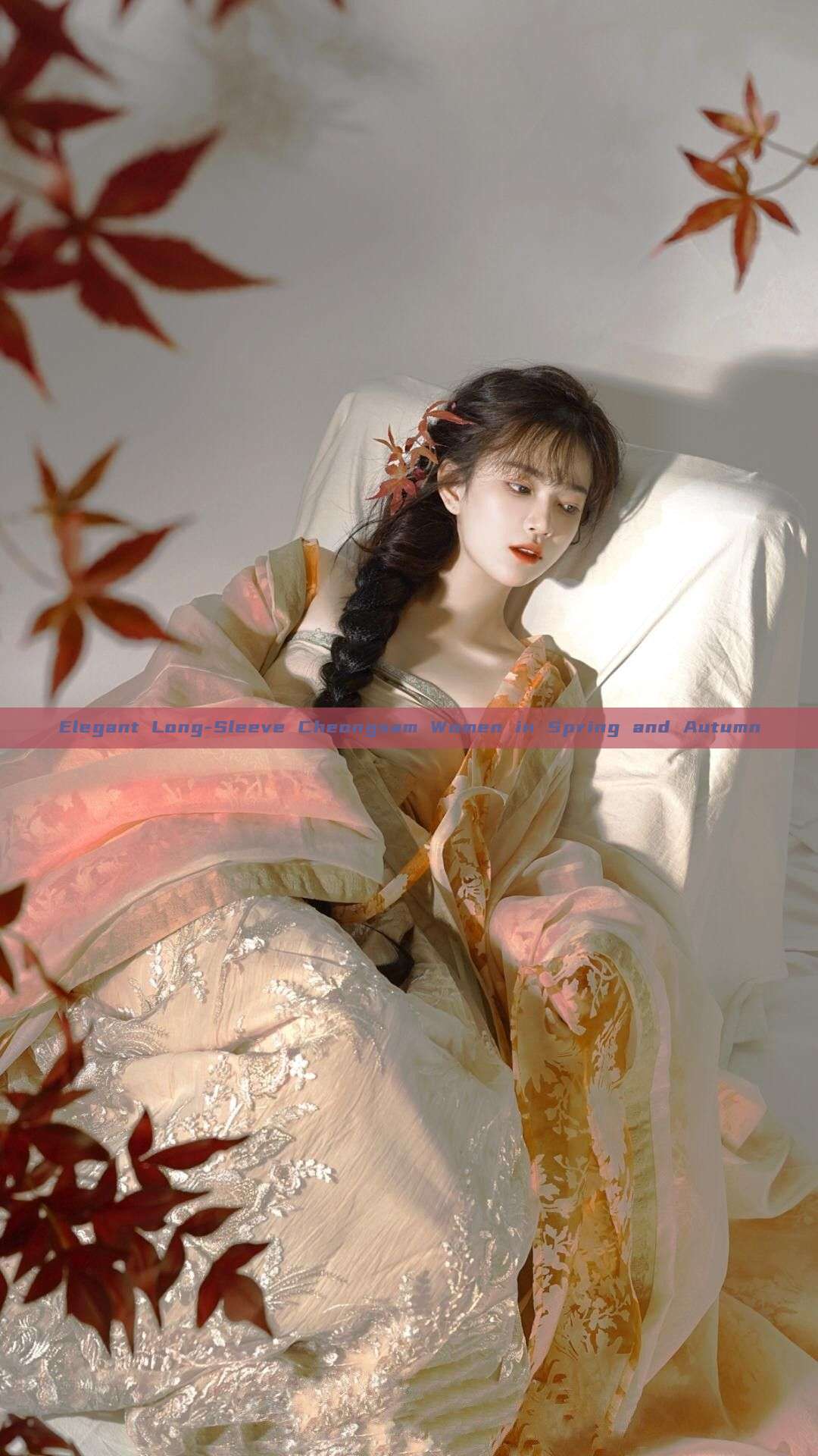 Elegant Long-Sleeve Cheongsam Women in Spring and Autumn