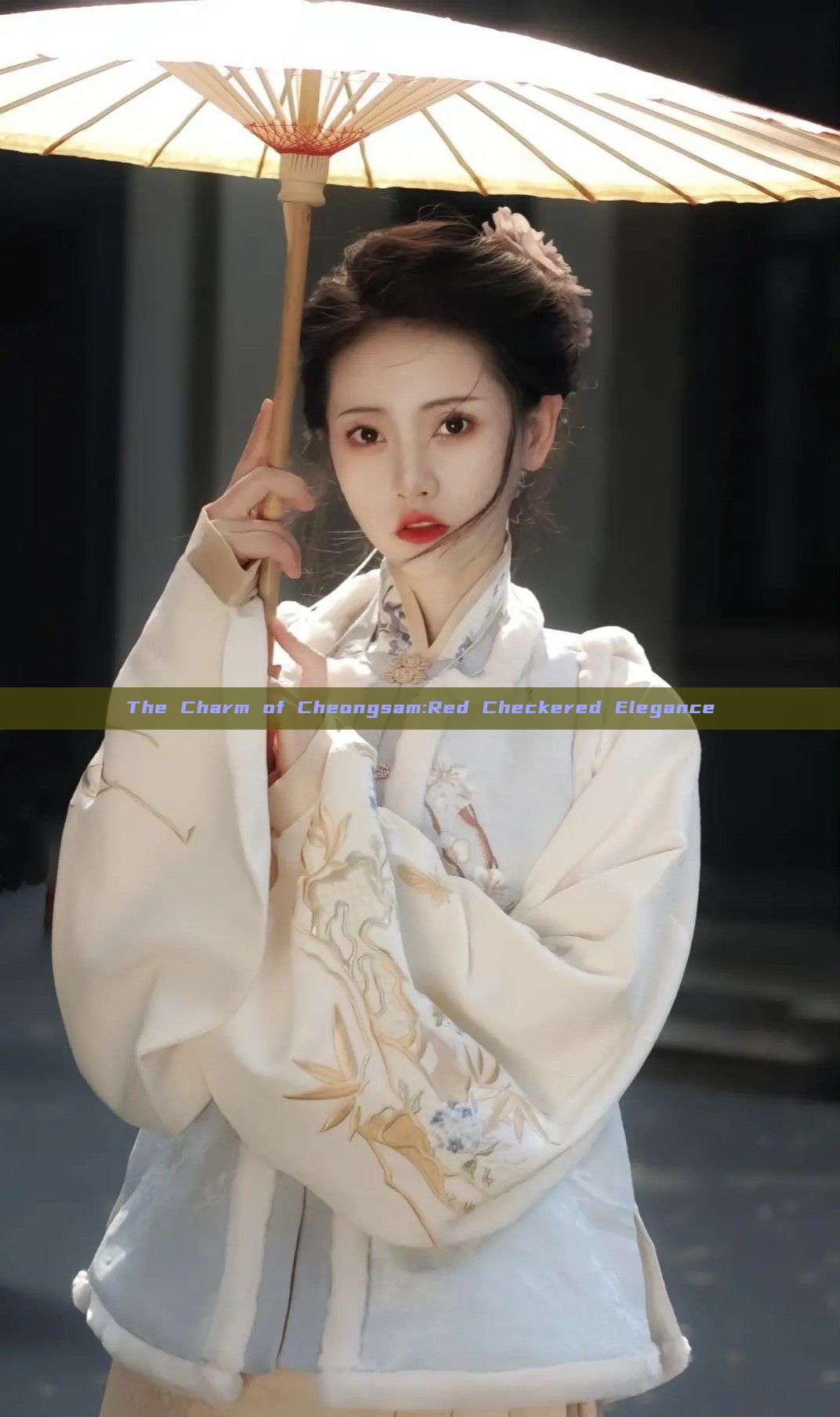 The Charm of Cheongsam:Red Checkered Elegance