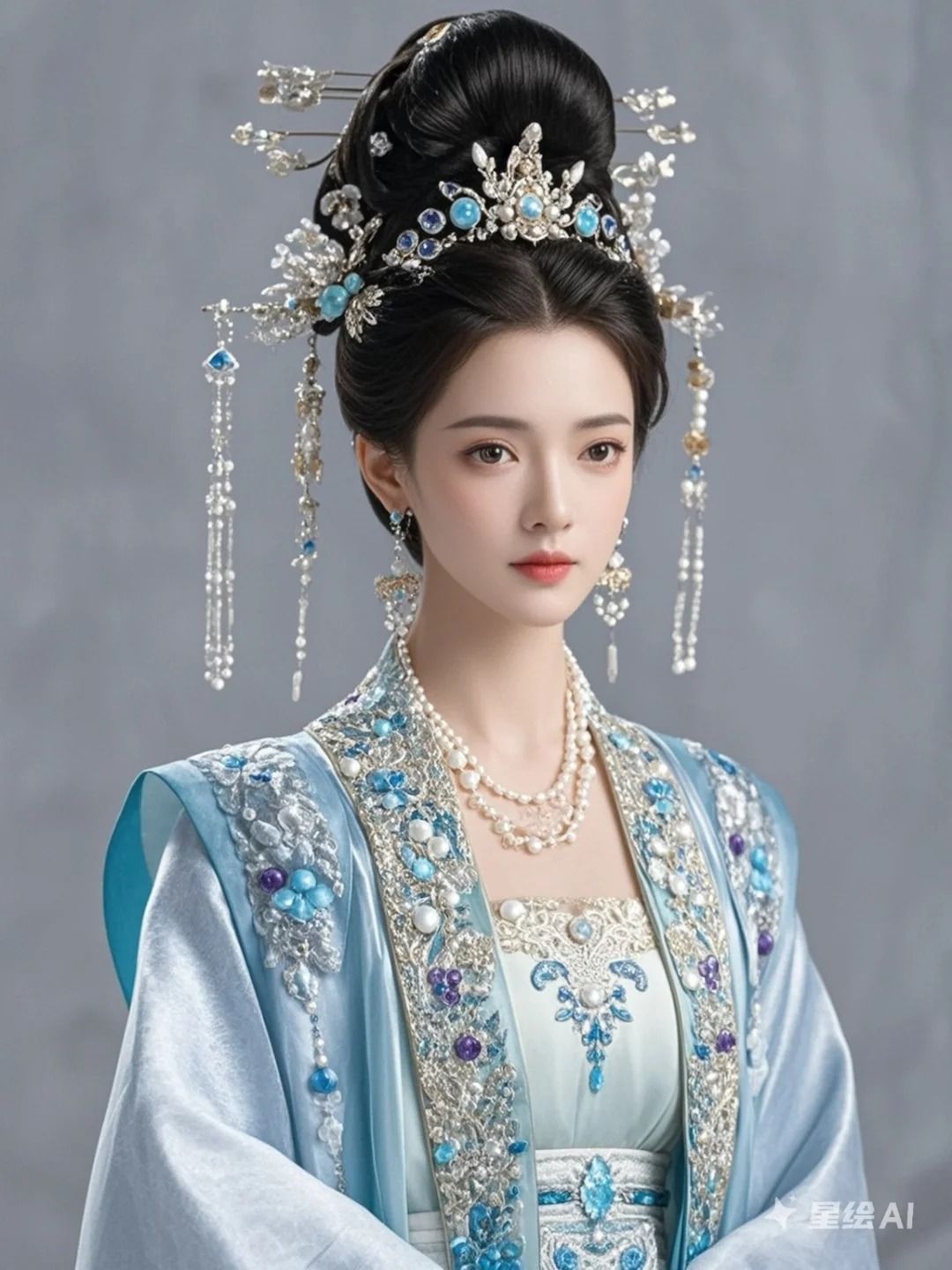 The Joyful Seven Nymphs in Hanfu Splendor:Blue Bliss of the Heavenly Princesses The Joyful Seven Nymphs in Hanfu Splendor:Blue Bliss of the Heavenly Princesses