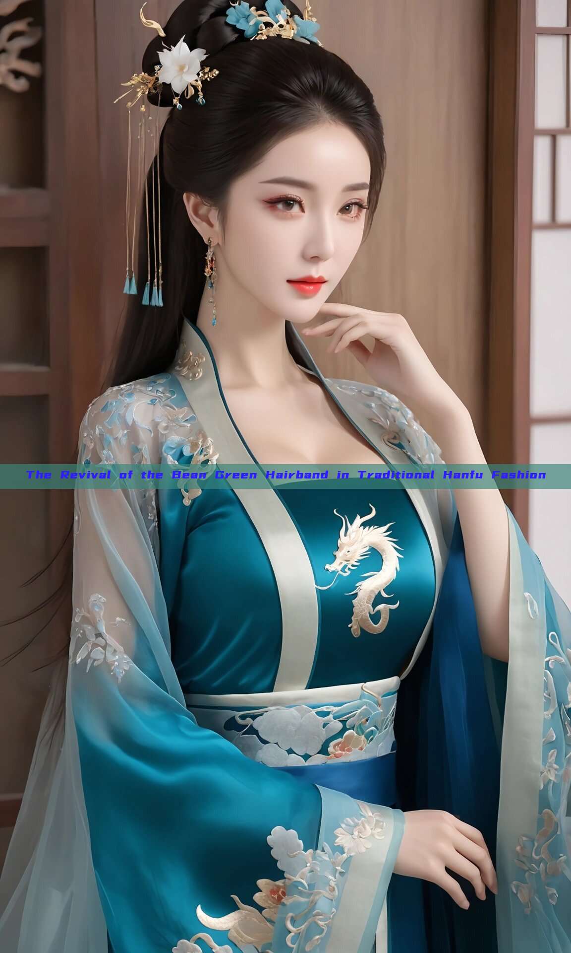 The Revival of the Bean Green Hairband in Traditional Hanfu Fashion