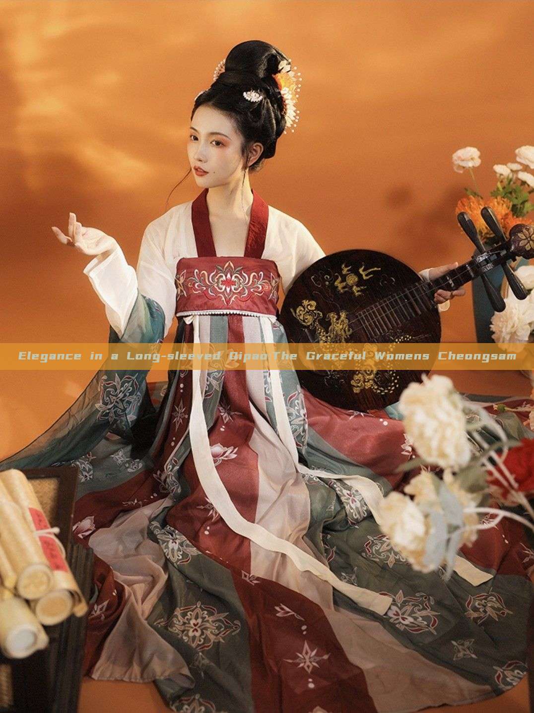 Elegance in a Long-sleeved Qipao:The Graceful Womens Cheongsam