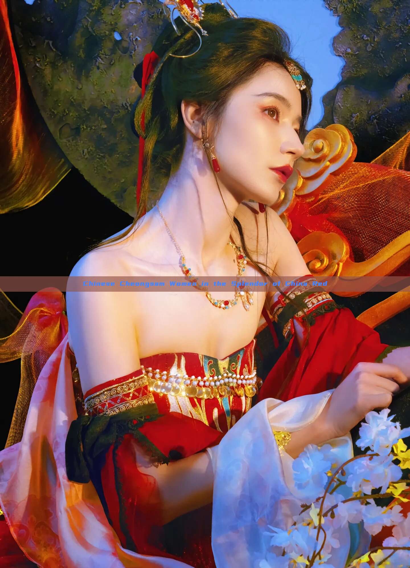 Chinese Cheongsam Women in the Splendor of China Red