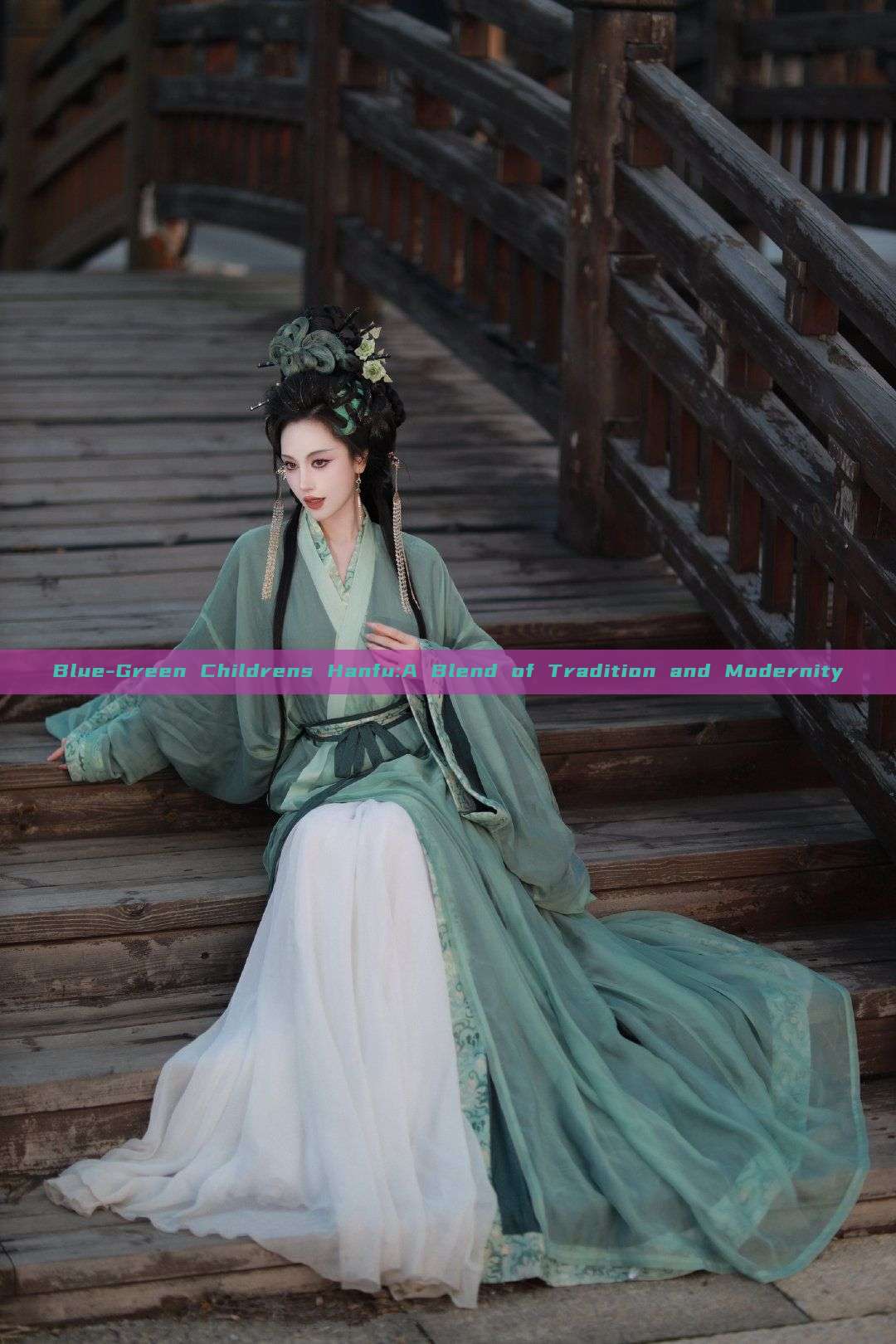 Blue-Green Childrens Hanfu:A Blend of Tradition and Modernity
