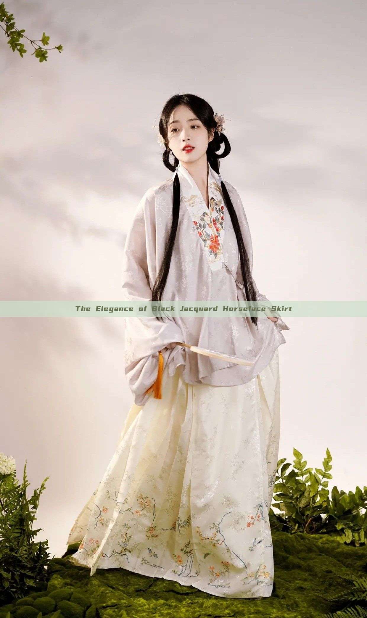 The Elegance of Black Jacquard Horseface Skirt The Elegance of Black Jacquard Horseface Skirt