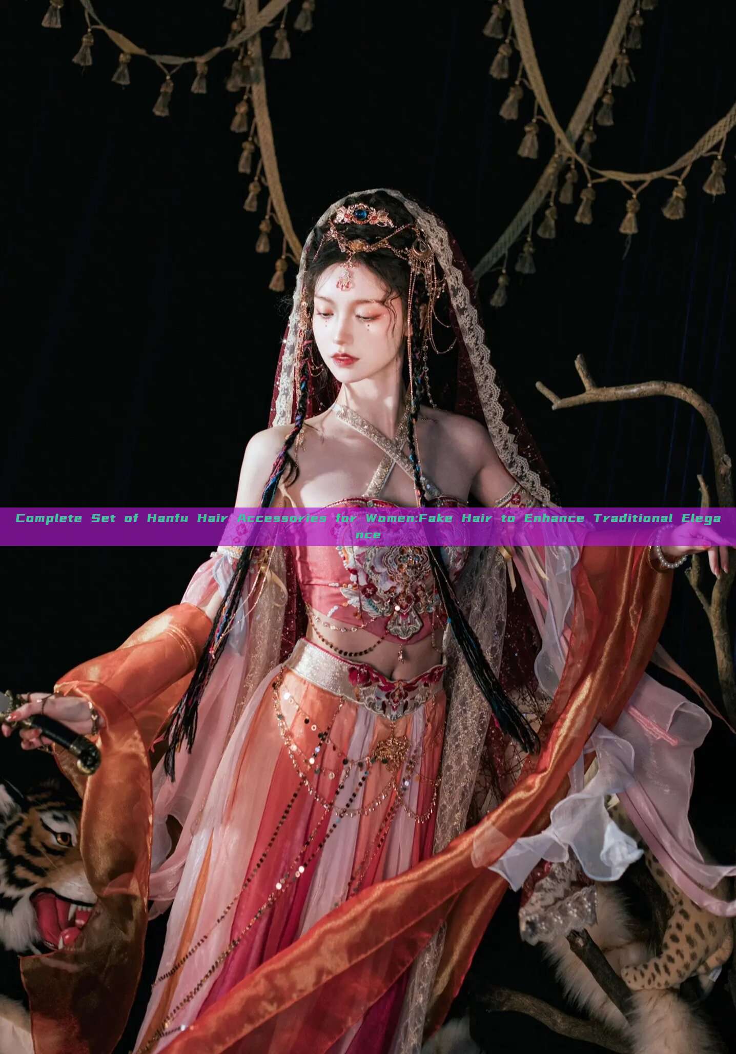 Complete Set of Hanfu Hair Accessories for Women:Fake Hair to Enhance Traditional Elegance Complete Set of Hanfu Hair Accessories for Women:Fake Hair to Enhance Traditional Elegance
