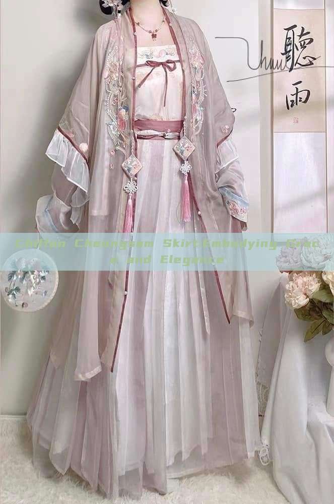 Chiffon Cheongsam Skirt:Embodying Grace and Elegance Chiffon Cheongsam Skirt:Embodying Grace and Elegance