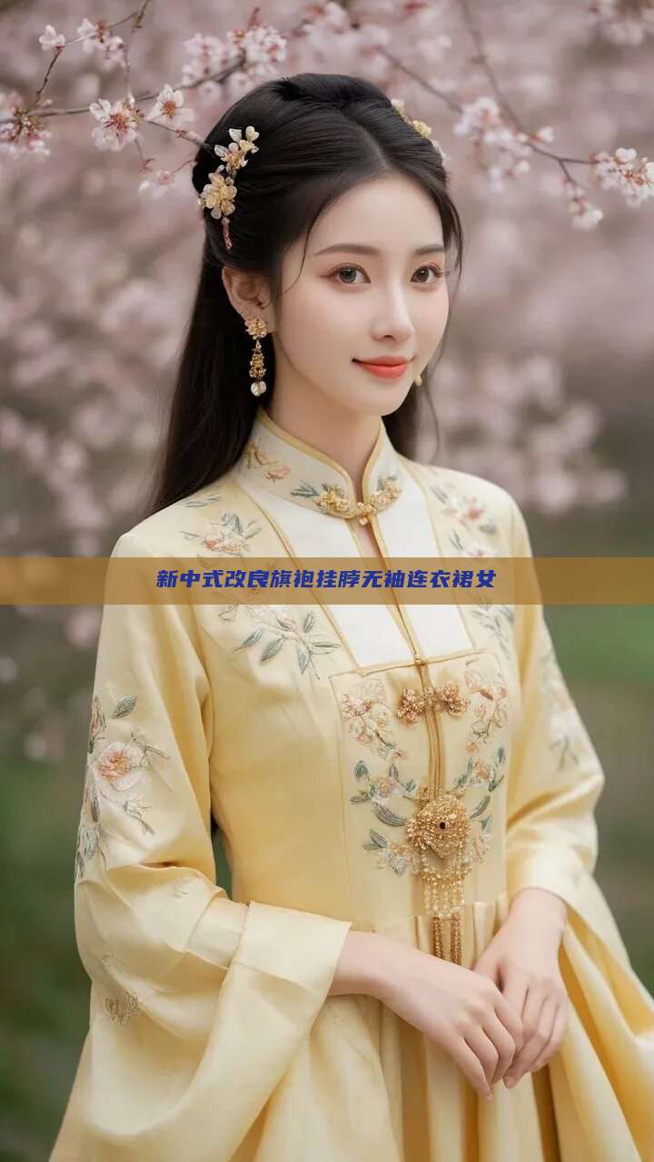 新中式改良旗袍挂脖无袖连衣裙女 新中式改良旗袍挂脖无袖连衣裙女