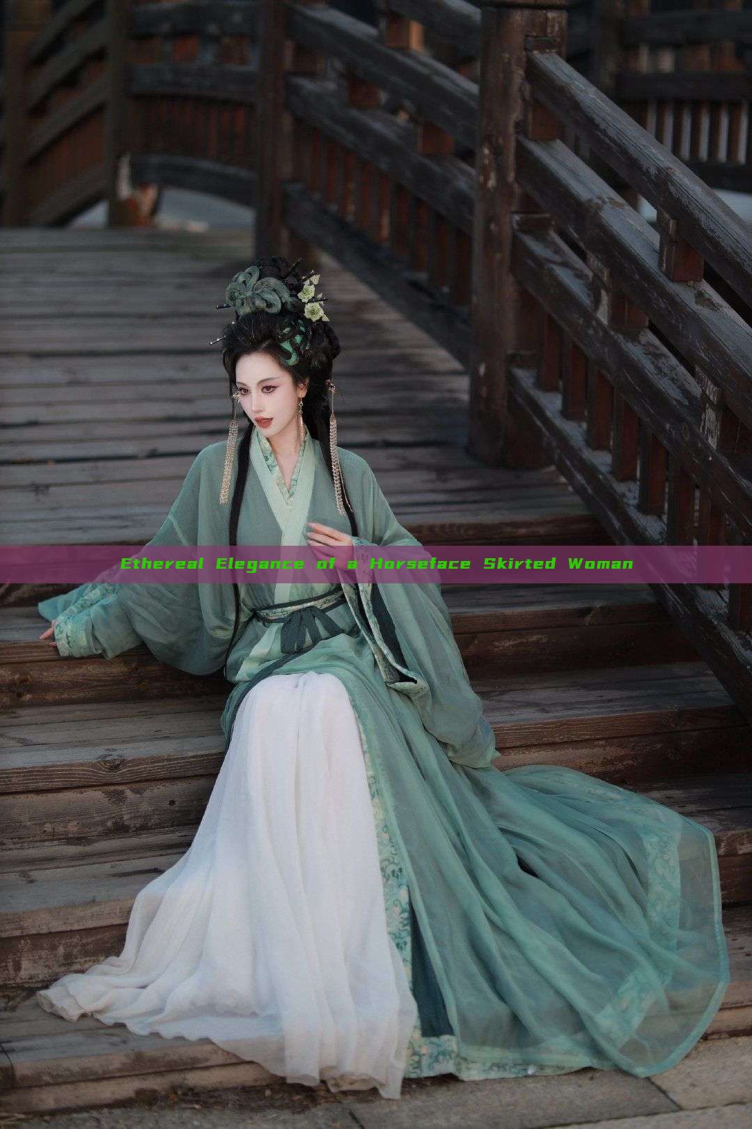 Ethereal Elegance of a Horseface Skirted Woman Ethereal Elegance of a Horseface Skirted Woman