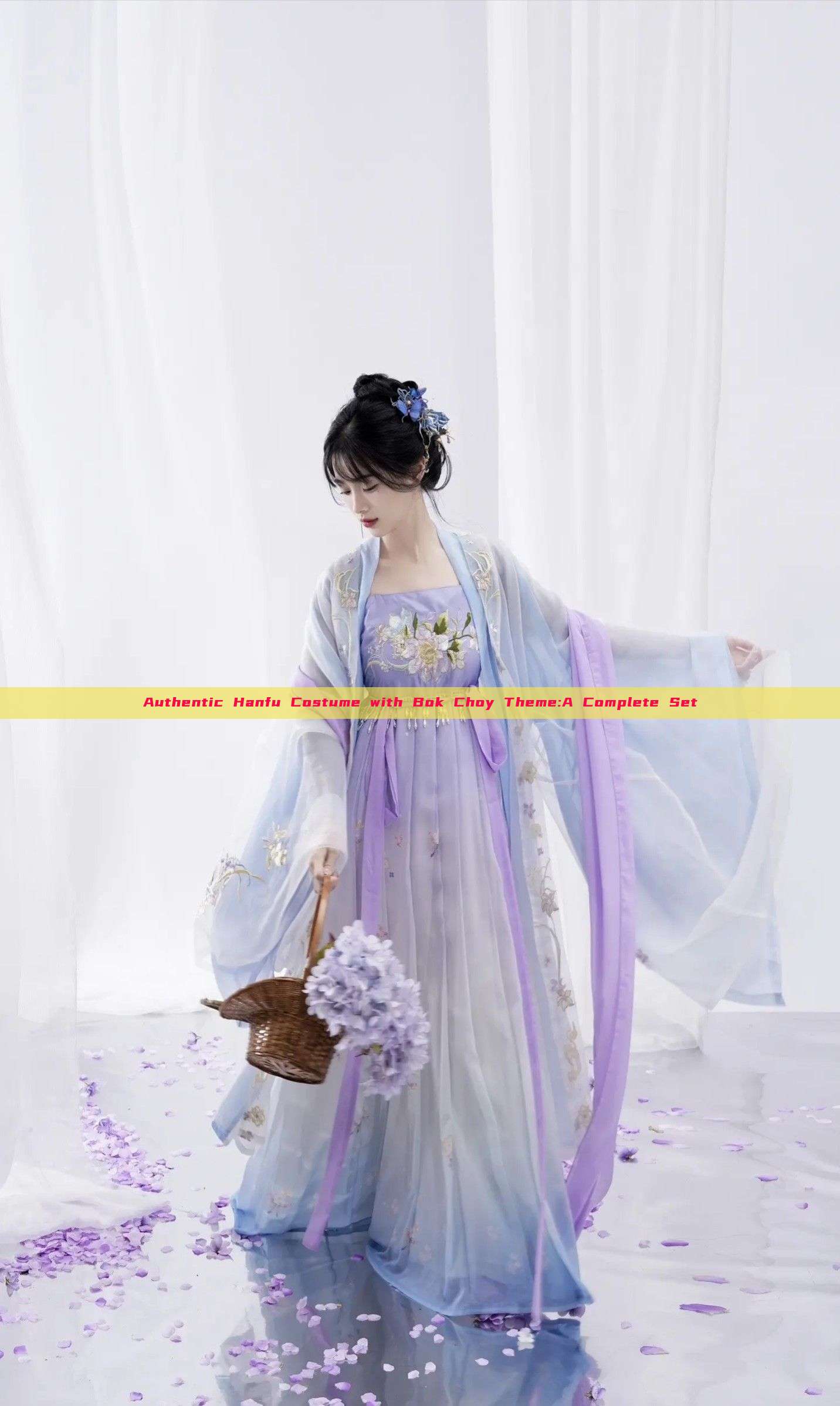 Authentic Hanfu Costume with Bok Choy Theme:A Complete Set Authentic Hanfu Costume with Bok Choy Theme:A Complete Set