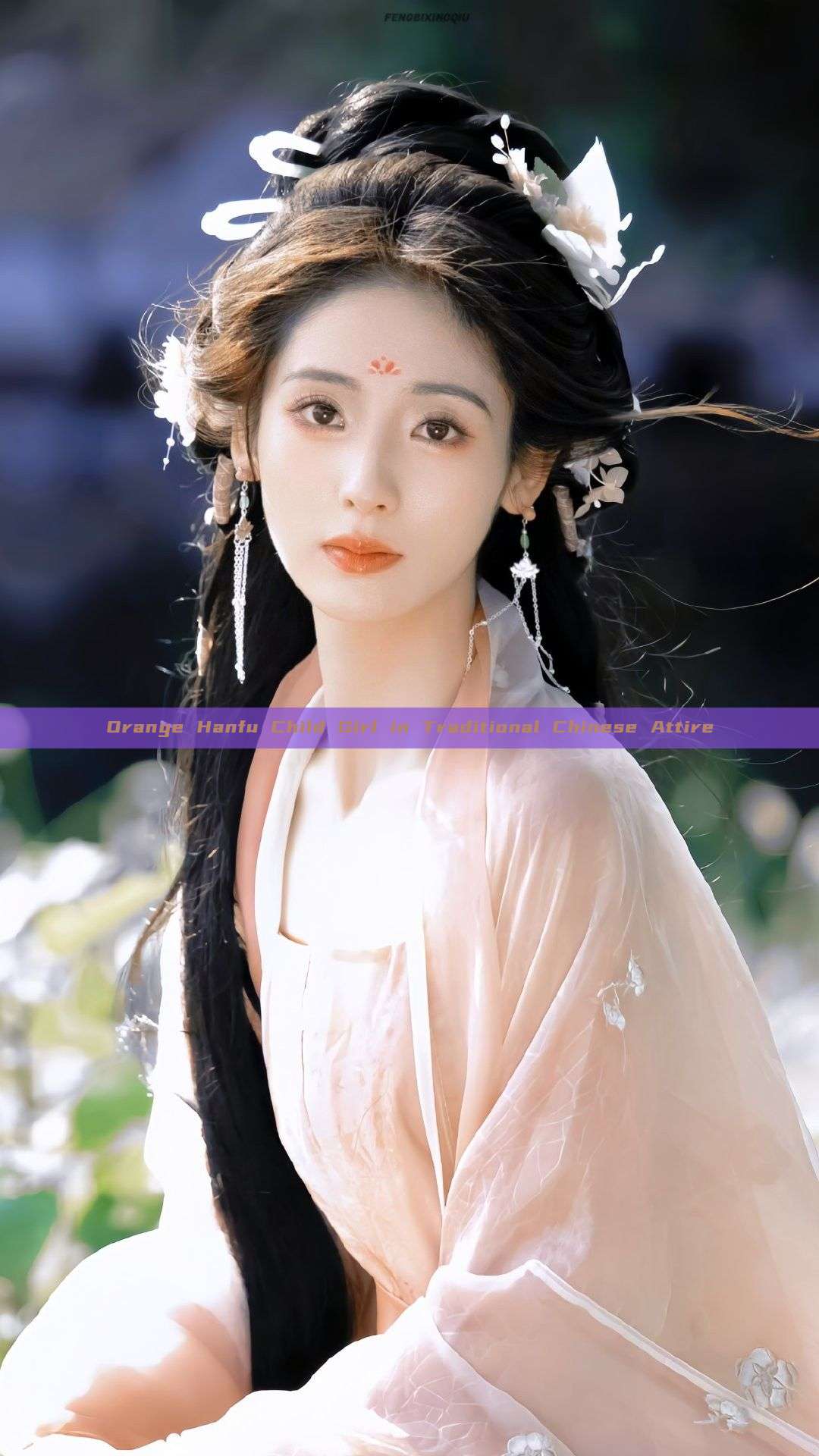 Orange Hanfu Child Girl in Traditional Chinese Attire Orange Hanfu Child Girl in Traditional Chinese Attire