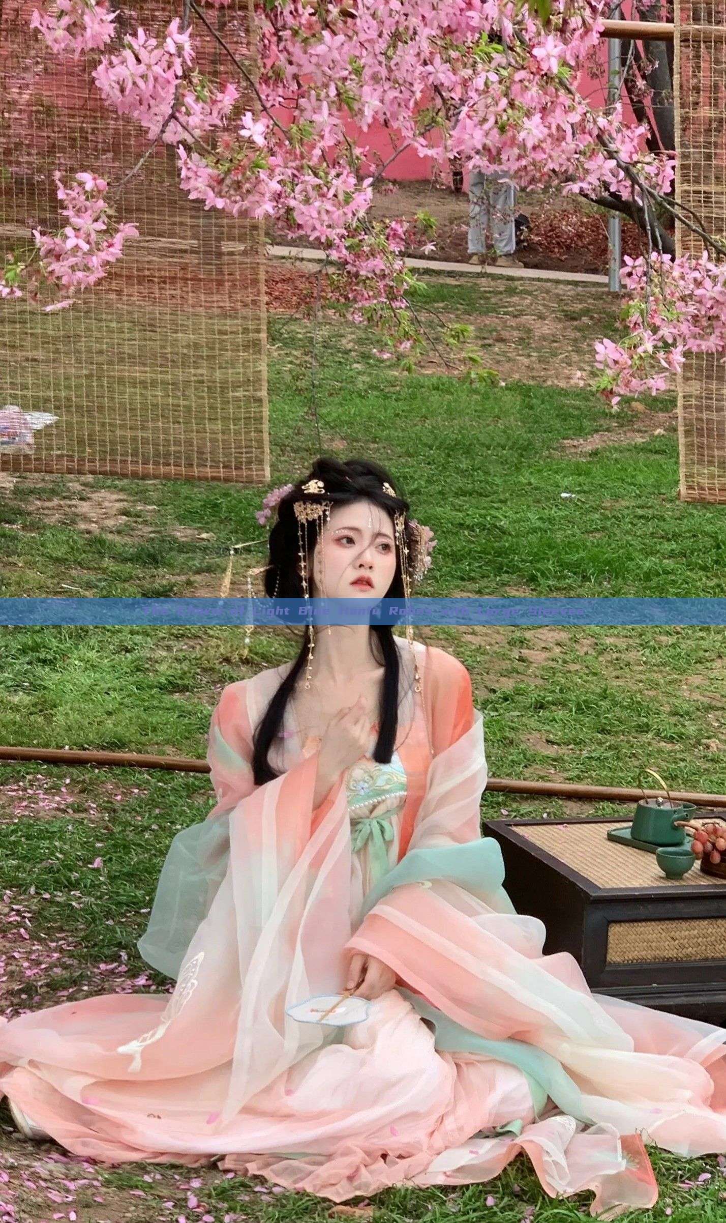 The Charm of Light Blue Hanfu Robes with Large Sleeves The Charm of Light Blue Hanfu Robes with Large Sleeves