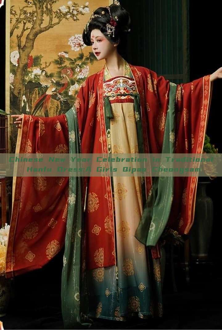 Chinese New Year Celebration in Traditional Hanfu Dress:A Girls Qipao Cheongsam