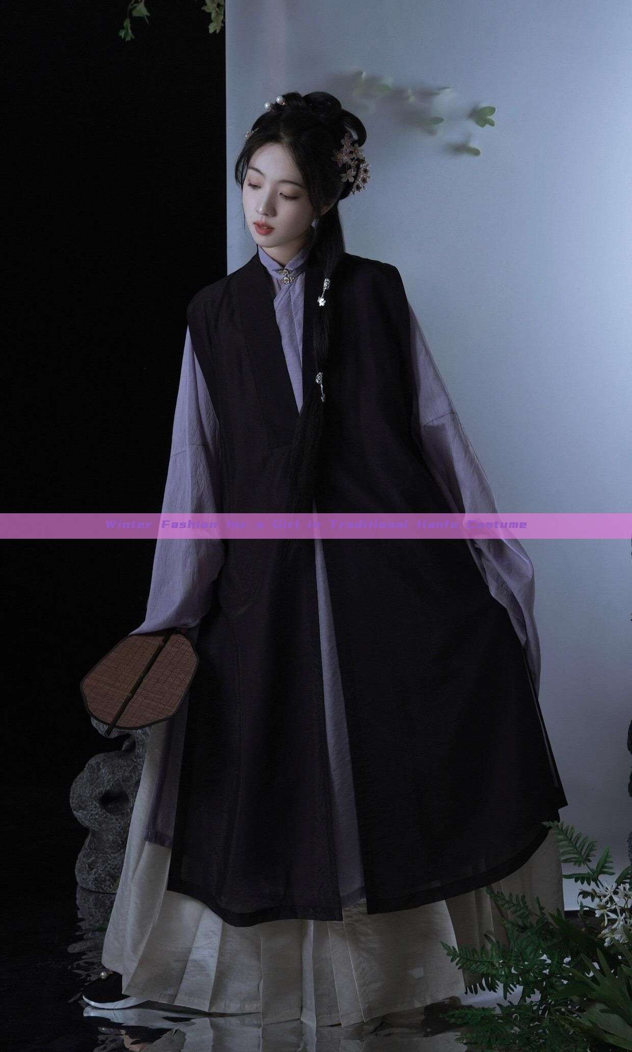 Winter Fashion for a Girl in Traditional Hanfu Costume Winter Fashion for a Girl in Traditional Hanfu Costume