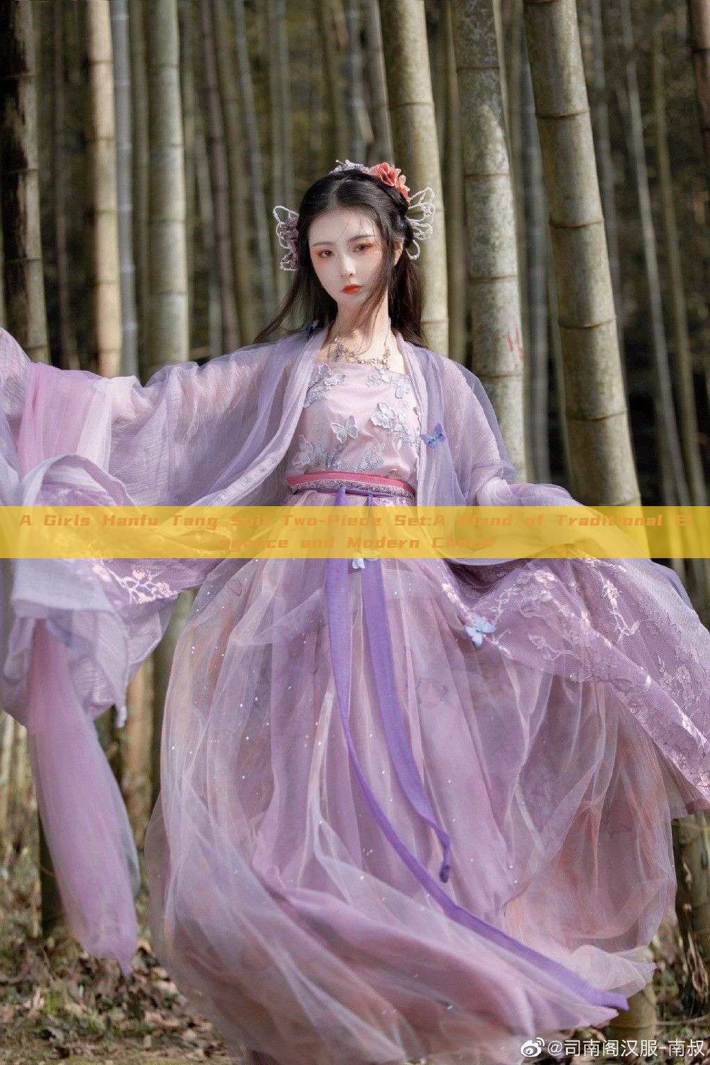 A Girls Hanfu Tang Suit Two-Piece Set:A Blend of Traditional Elegance and Modern Charm