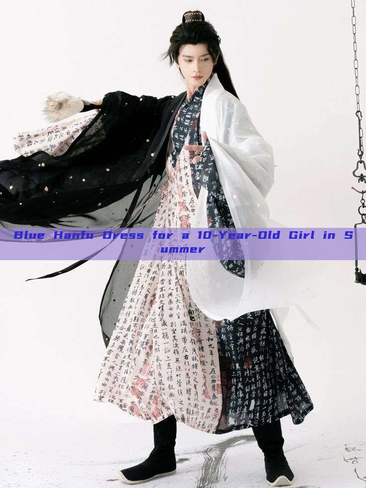Blue Hanfu Dress for a 10-Year-Old Girl in Summer