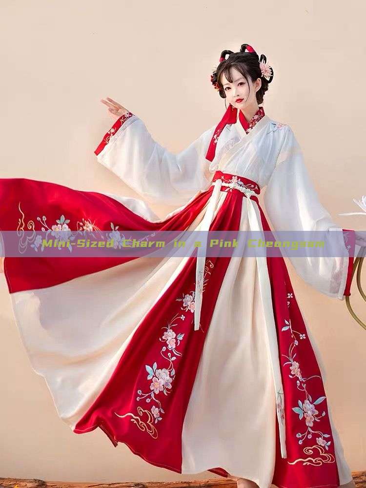 Mini-Sized Charm in a Pink Cheongsam