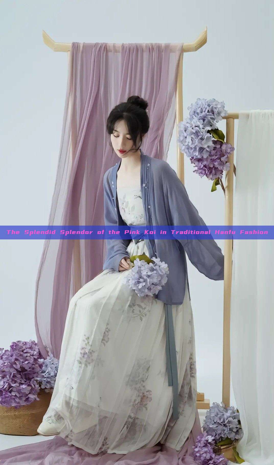 The Splendid Splendor of the Pink Koi in Traditional Hanfu Fashion
