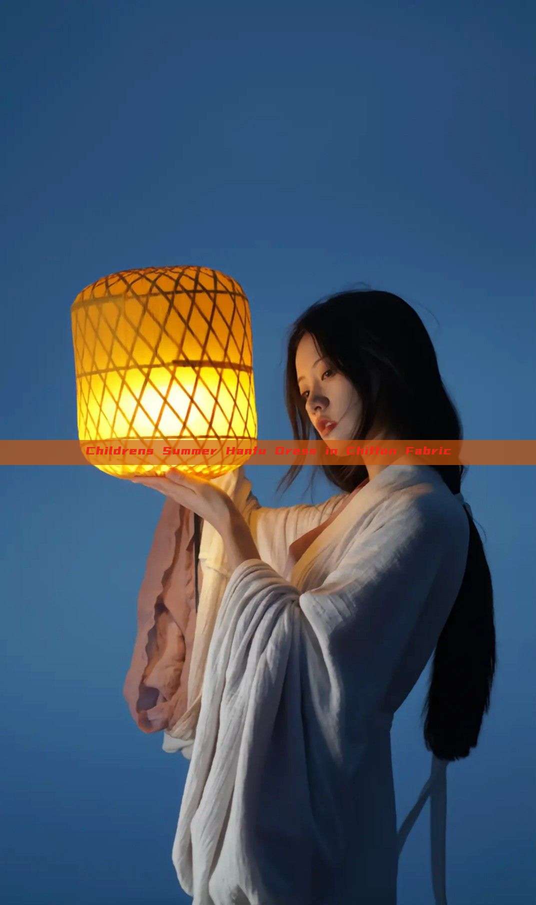 Childrens Summer Hanfu Dress in Chiffon Fabric