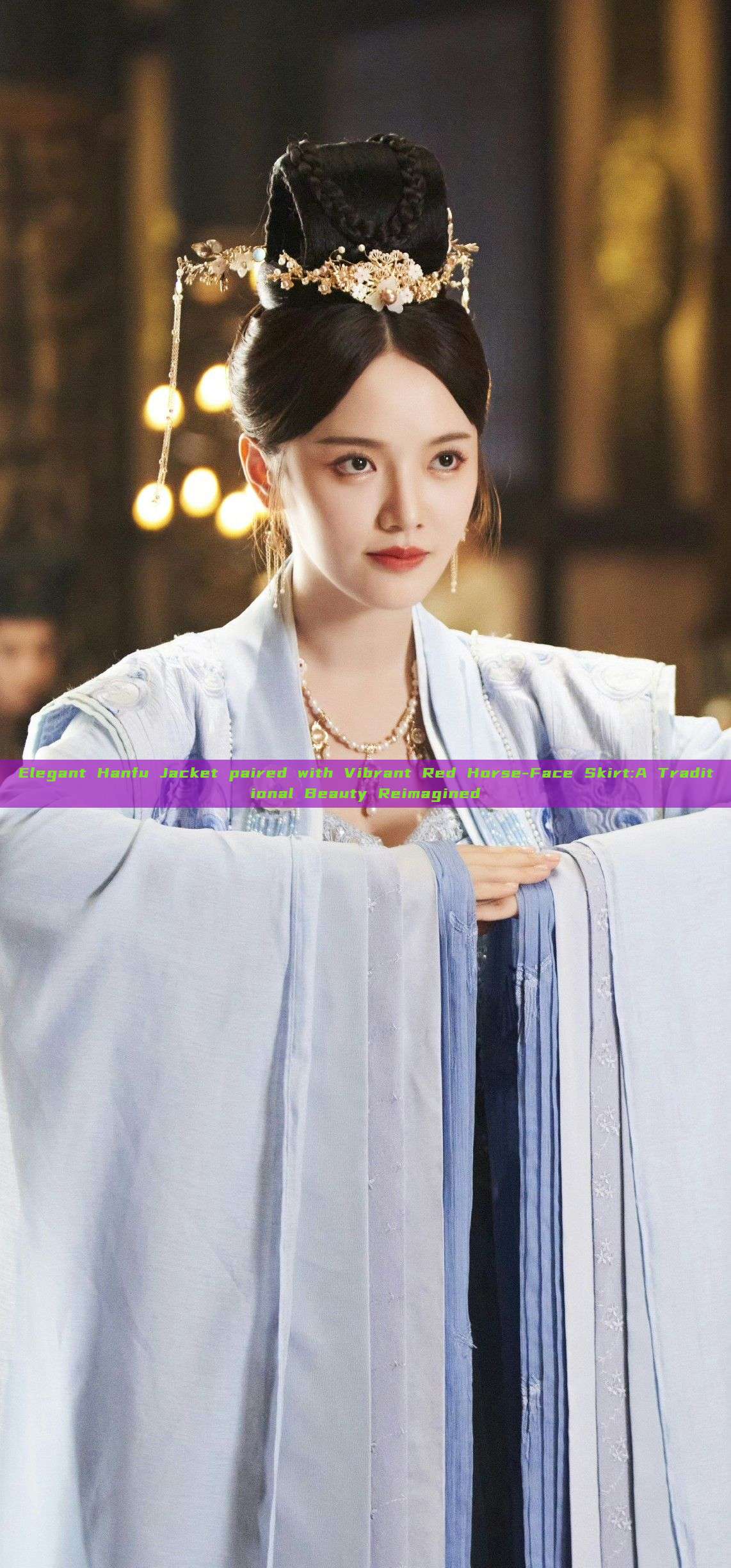Elegant Hanfu Jacket paired with Vibrant Red Horse-Face Skirt:A Traditional Beauty Reimagined