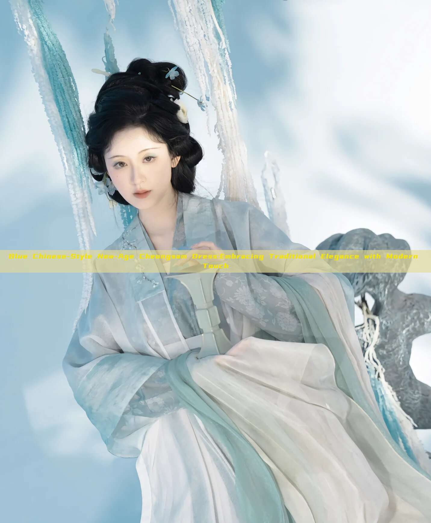 Blue Chinese-Style New-Age Cheongsam Dress:Embracing Traditional Elegance with Modern Touch