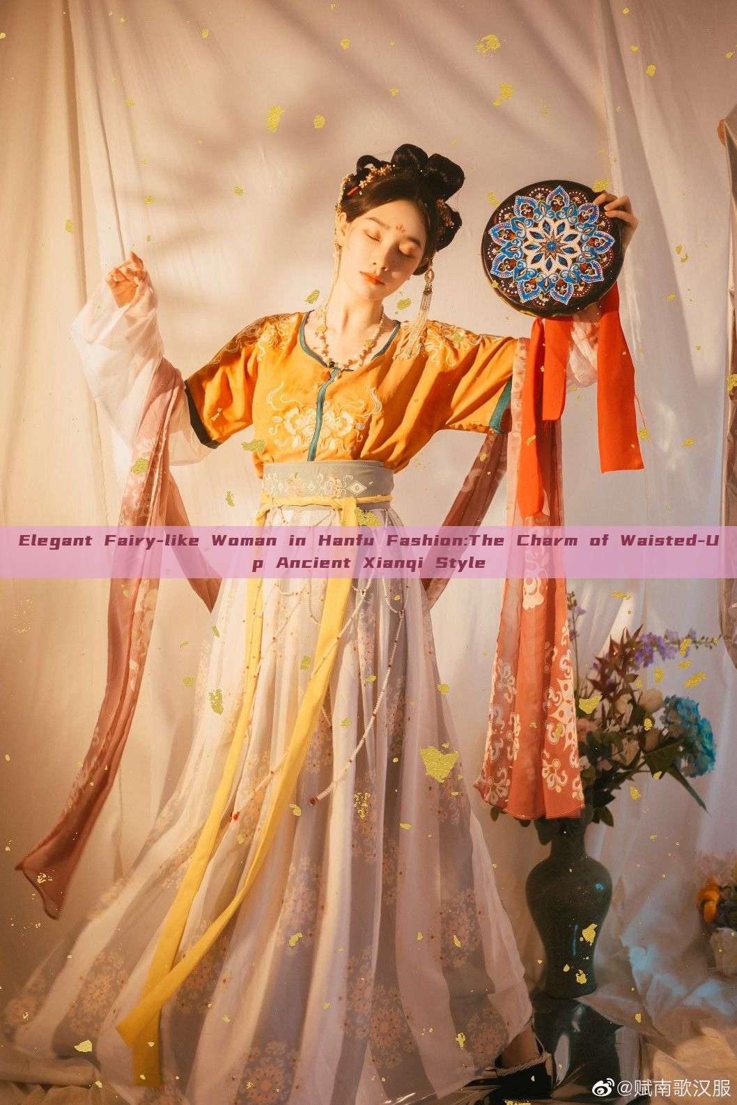 Elegant Fairy-like Woman in Hanfu Fashion:The Charm of Waisted-Up Ancient Xianqi Style