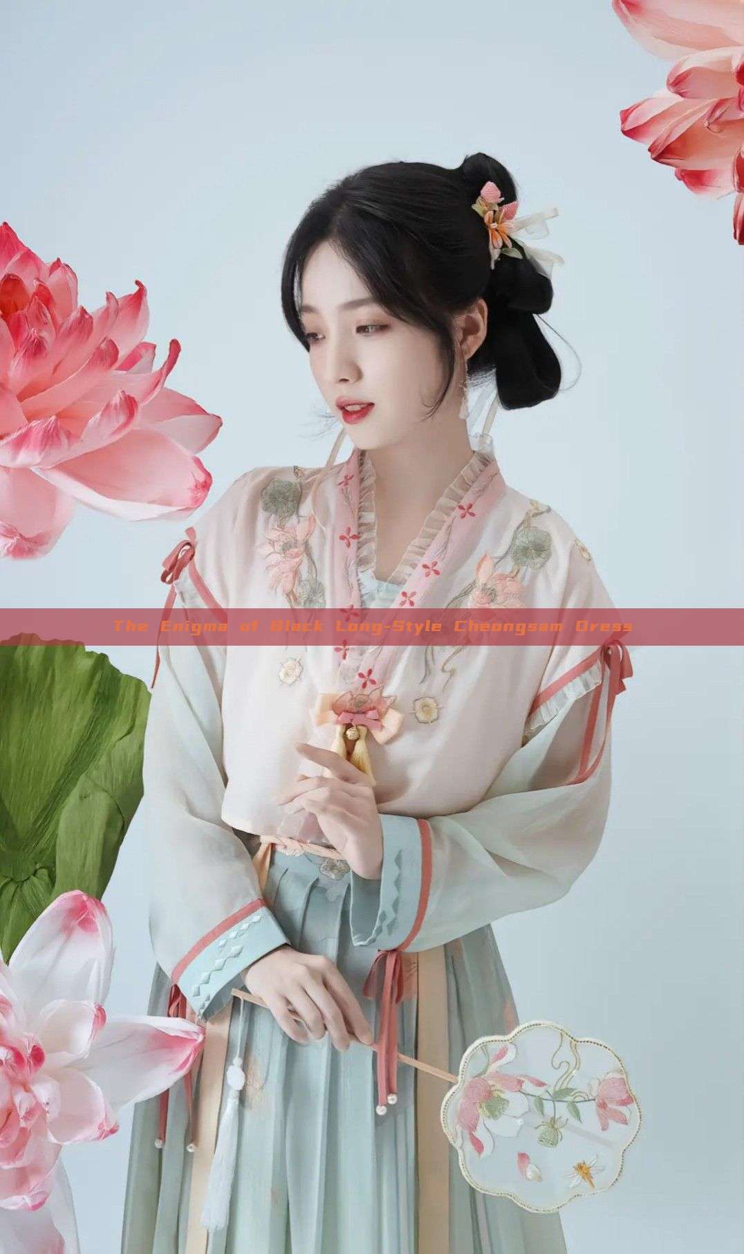 The Enigma of Black Long-Style Cheongsam Dress The Enigma of Black Long-Style Cheongsam Dress