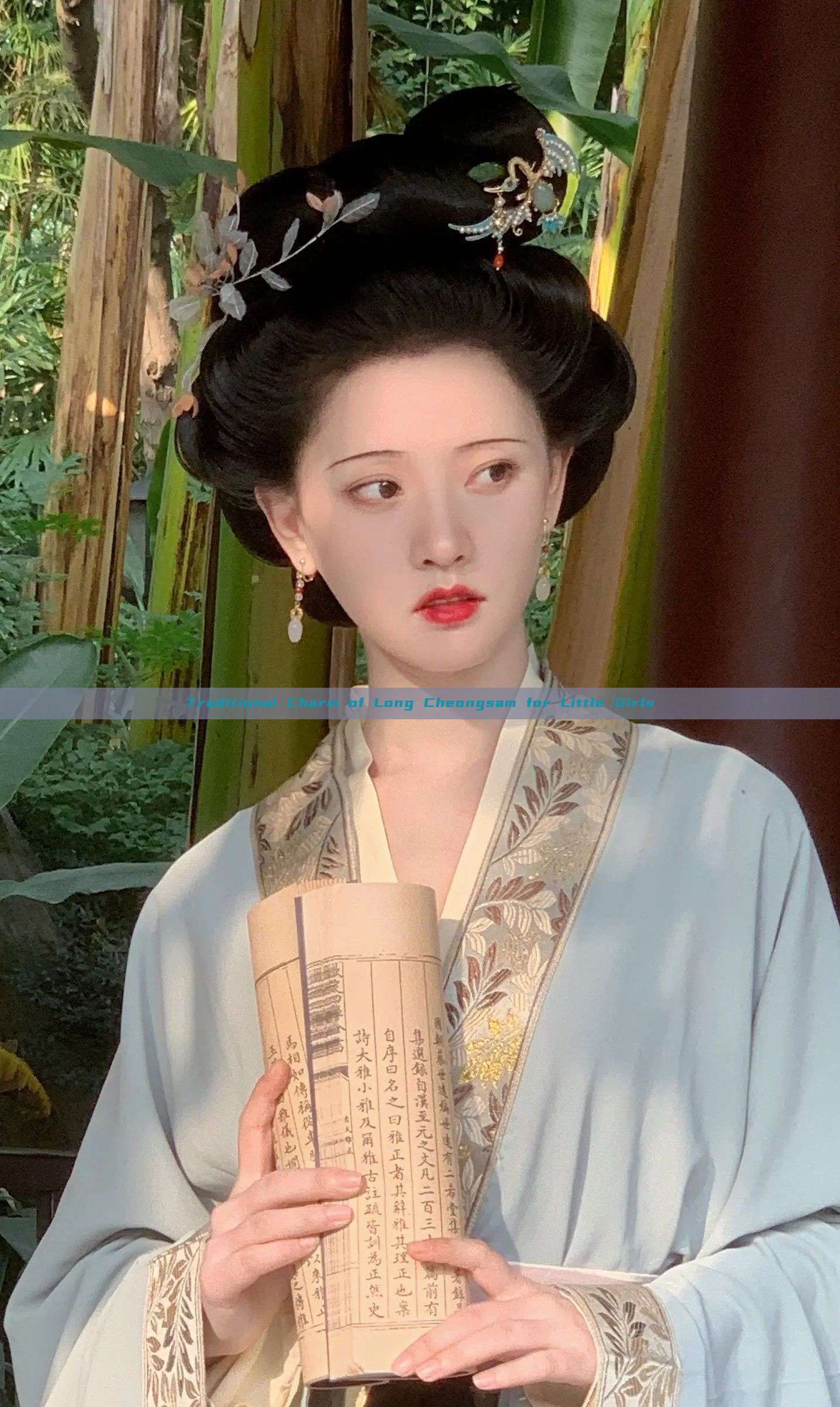 Traditional Charm of Long Cheongsam for Little Girls Traditional Charm of Long Cheongsam for Little Girls