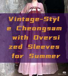 Vintage-Style Cheongsam with Oversized Sleeves for Summer Vintage-Style Cheongsam with Oversized Sleeves for Summer