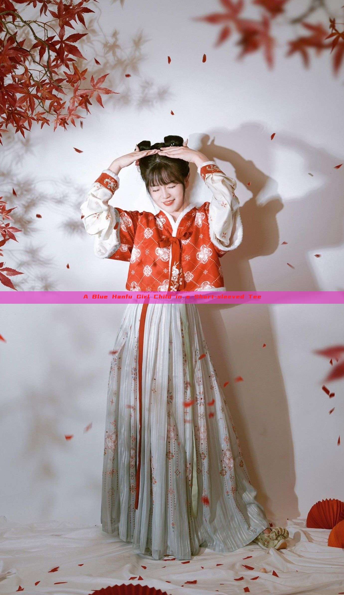 A Blue Hanfu Girl Child in a Short-sleeved Tee A Blue Hanfu Girl Child in a Short-sleeved Tee