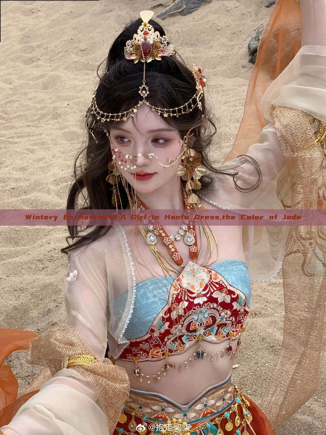 Wintery Enchantment:A Girl in Hanfu Dress,the Color of Jade Wintery Enchantment:A Girl in Hanfu Dress,the Color of Jade