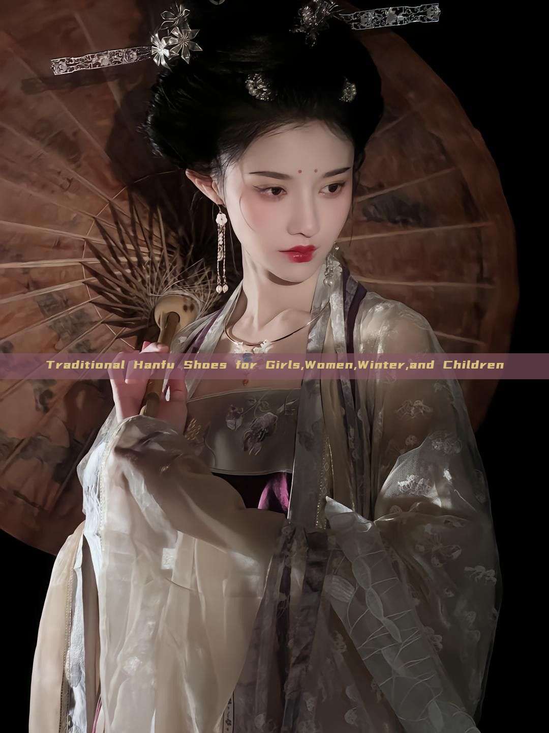Traditional Hanfu Shoes for Girls,Women,Winter,and Children