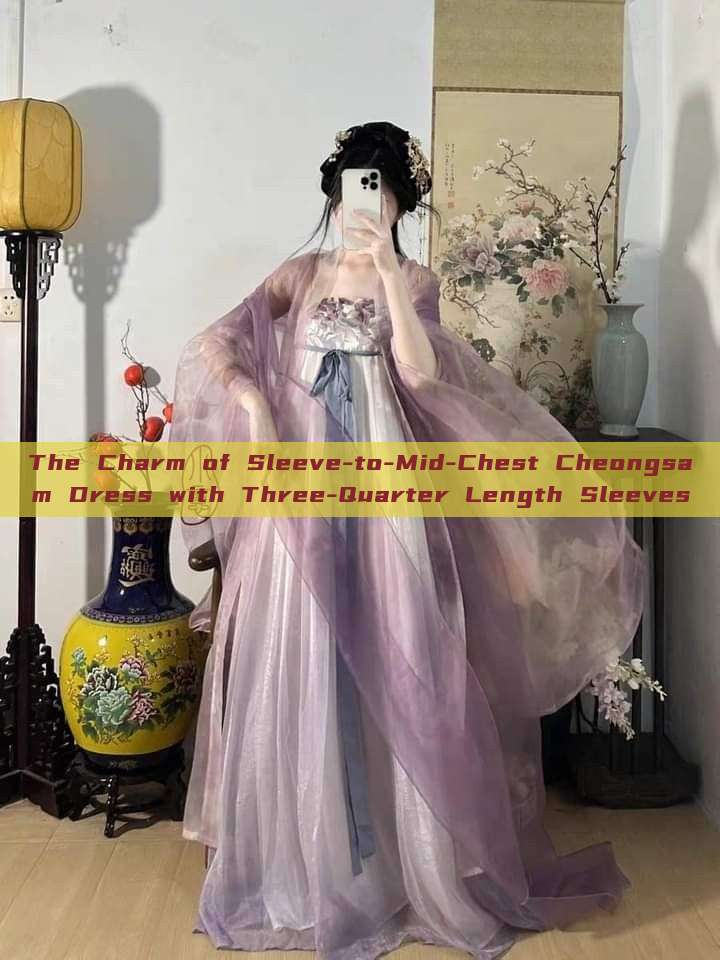 The Charm of Sleeve-to-Mid-Chest Cheongsam Dress with Three-Quarter Length Sleeves