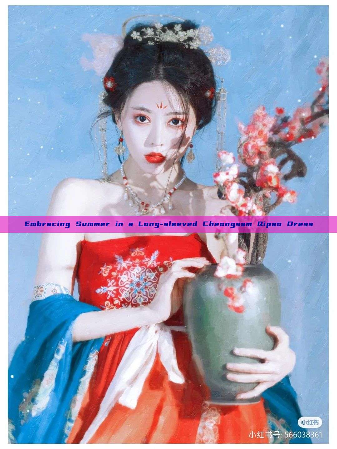 Embracing Summer in a Long-sleeved Cheongsam Qipao Dress Embracing Summer in a Long-sleeved Cheongsam Qipao Dress
