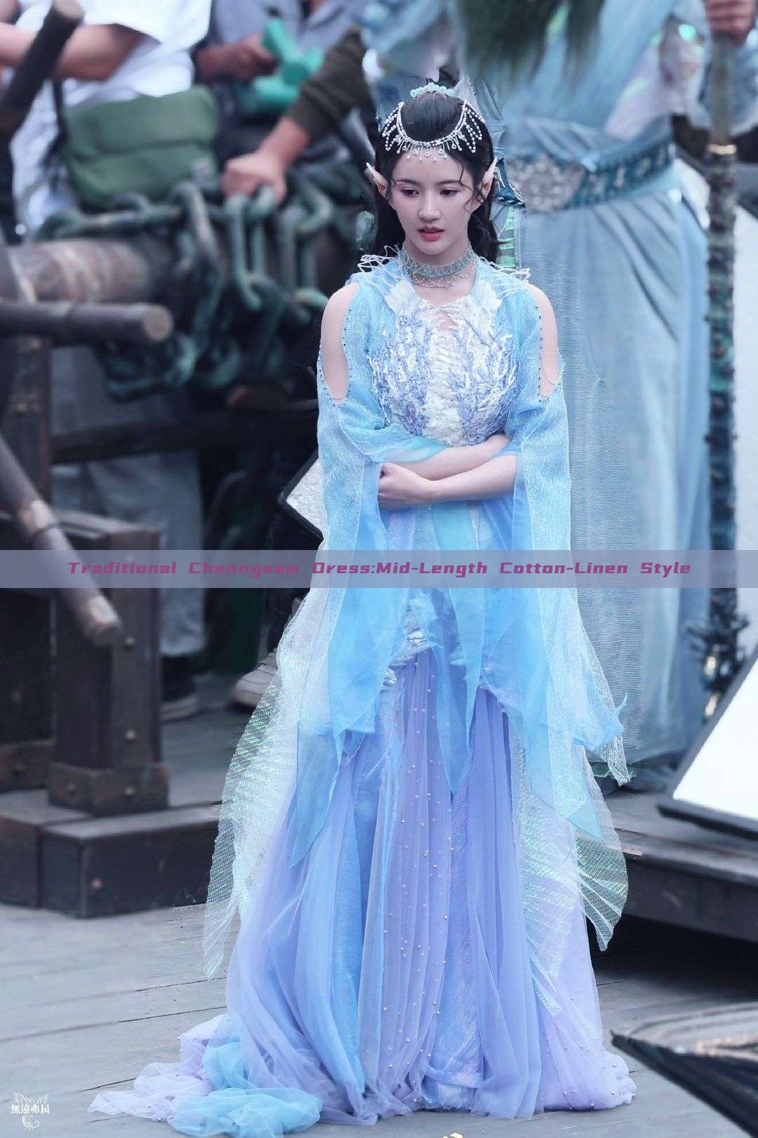 Traditional Cheongsam Dress:Mid-Length Cotton-Linen Style