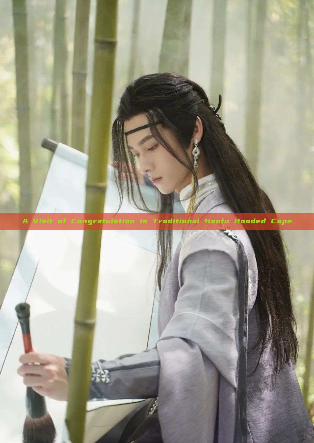 A Visit of Congratulation in Traditional Hanfu Hooded Cape A Visit of Congratulation in Traditional Hanfu Hooded Cape