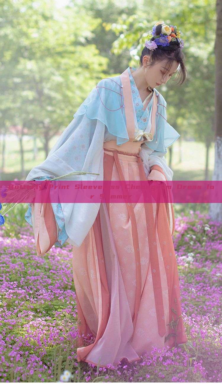 Butterly Print Sleeveless Cheongsam Dress for Summer Butterly Print Sleeveless Cheongsam Dress for Summer