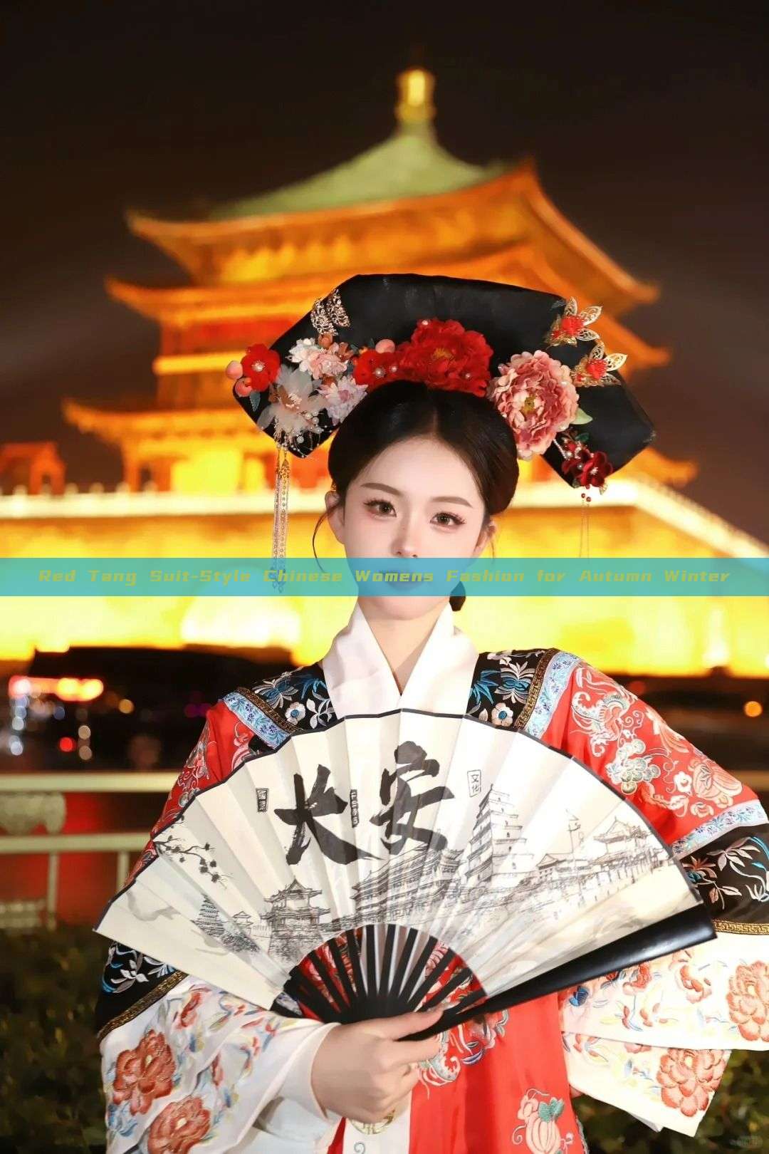 Red Tang Suit-Style Chinese Womens Fashion for Autumn Winter