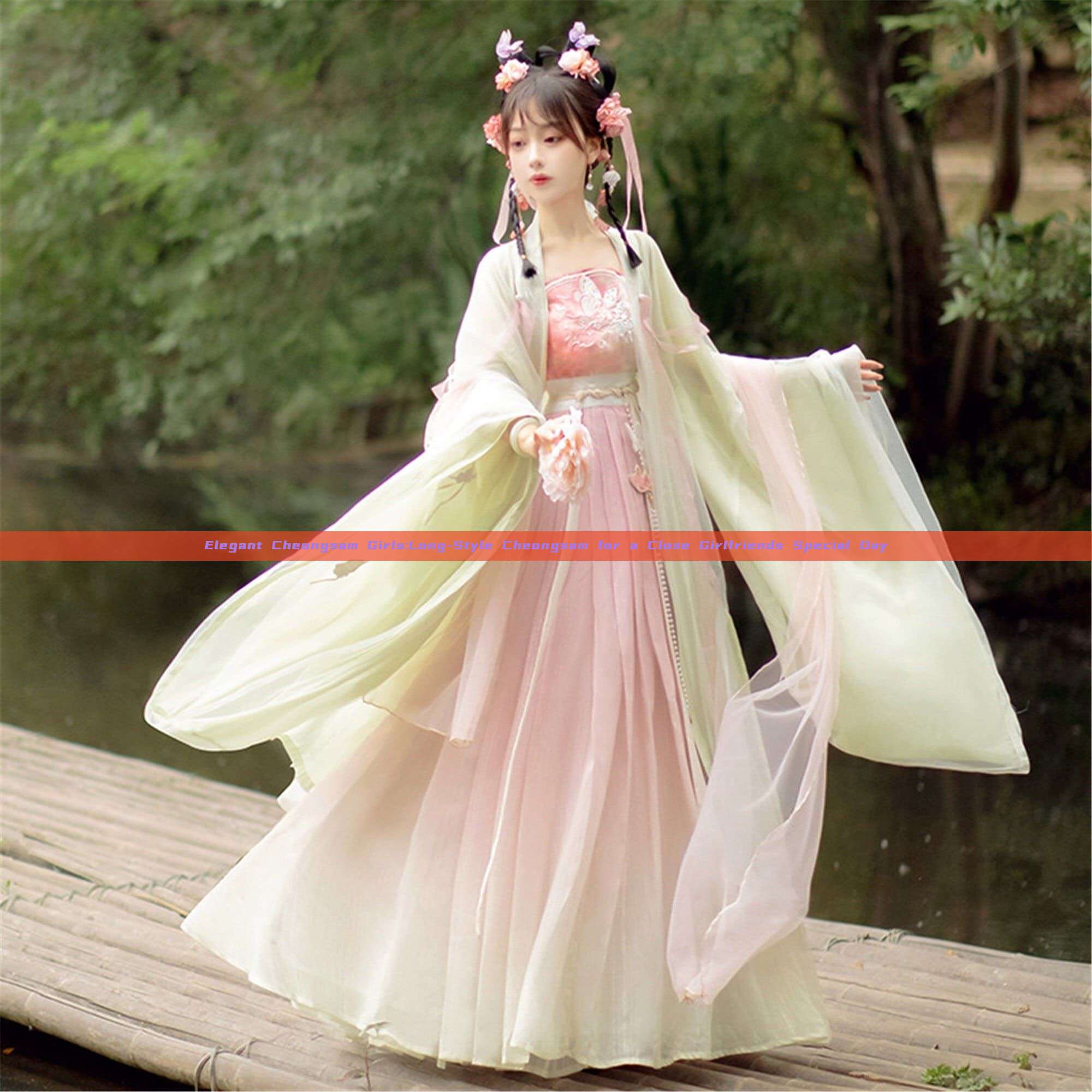 Elegant Cheongsam Girls:Long-Style Cheongsam for a Close Girlfriends Special Day Elegant Cheongsam Girls:Long-Style Cheongsam for a Close Girlfriends Special Day