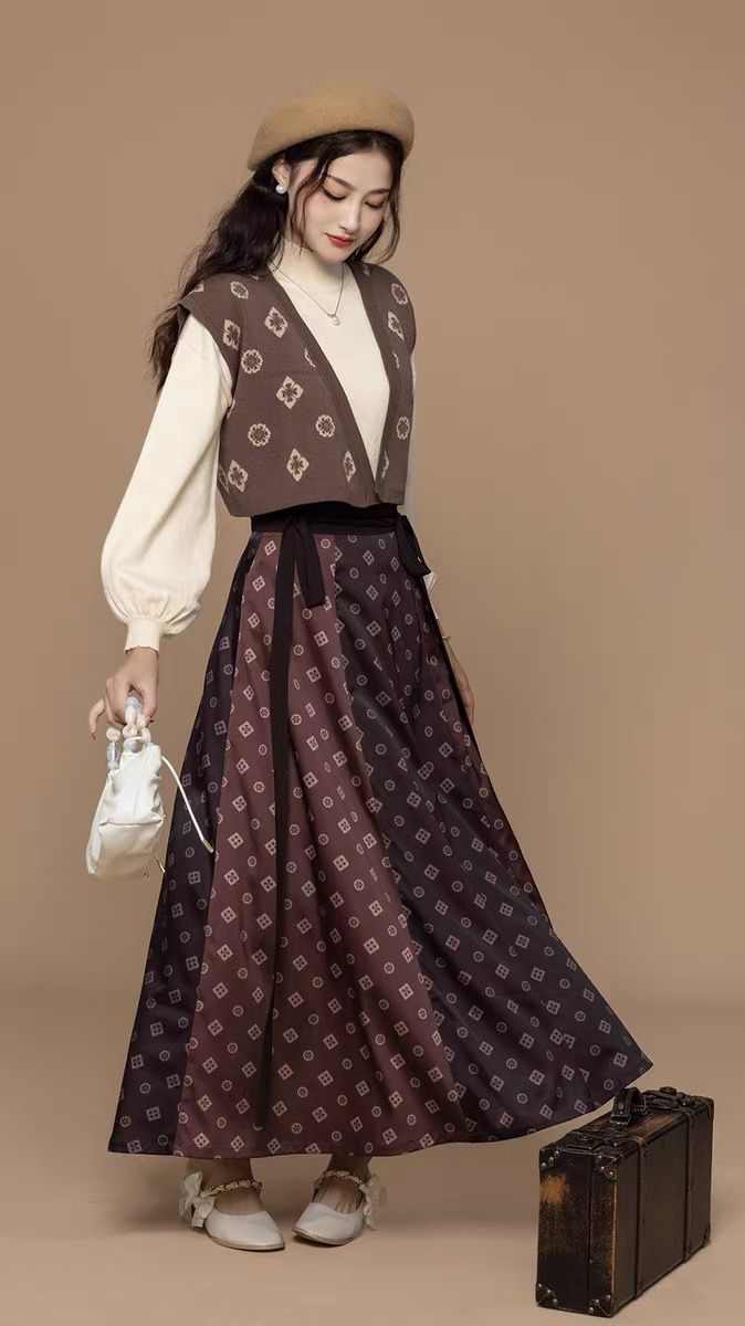 Autumn Childrens Horseface Skirt and Girls Ensemble Set