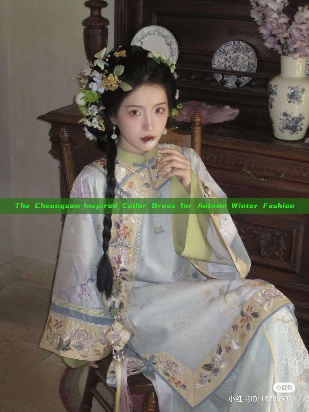 The Cheongsam-Inspired Collar Dress for Autumn Winter Fashion