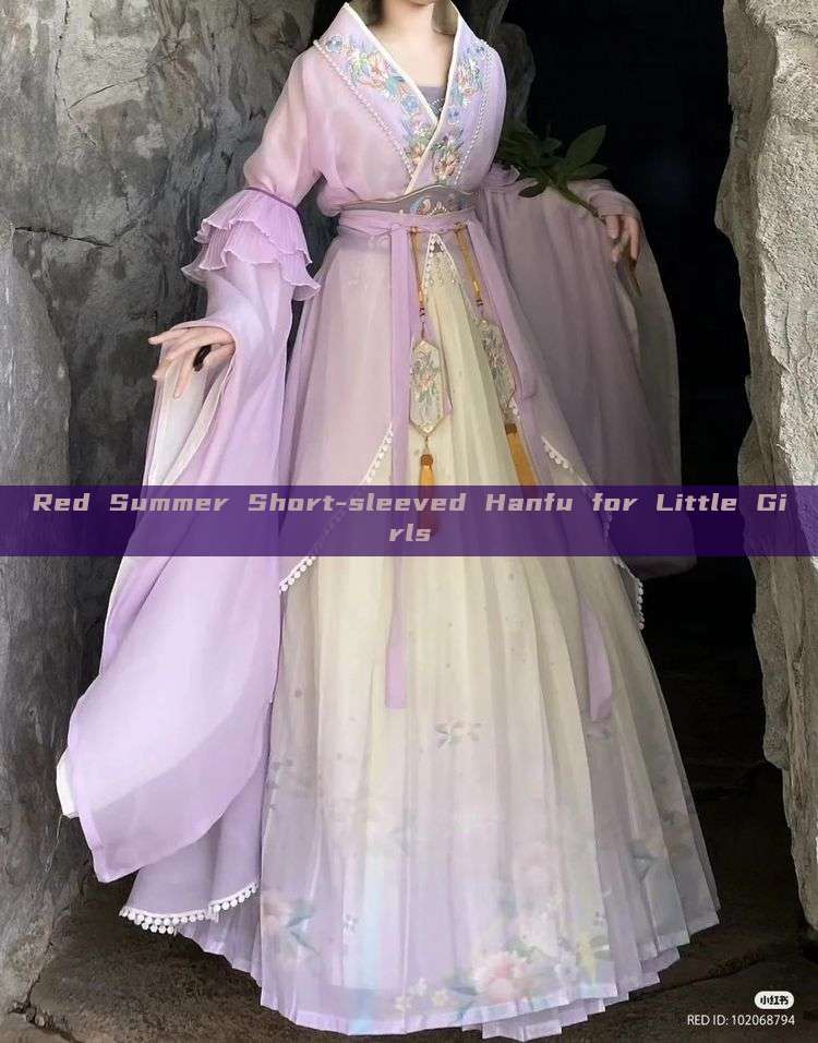 Red Summer Short-sleeved Hanfu for Little Girls