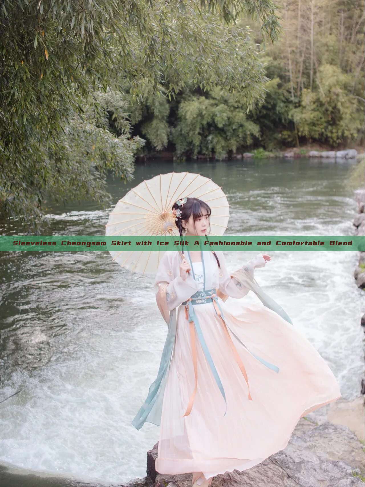 Sleeveless Cheongsam Skirt with Ice Silk A Fashionable and Comfortable Blend Sleeveless Cheongsam Skirt with Ice Silk A Fashionable and Comfortable Blend