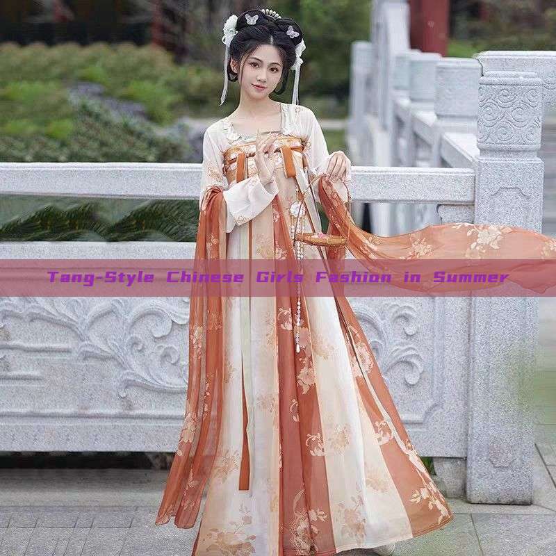 Tang-Style Chinese Girls Fashion in Summer Tang-Style Chinese Girls Fashion in Summer