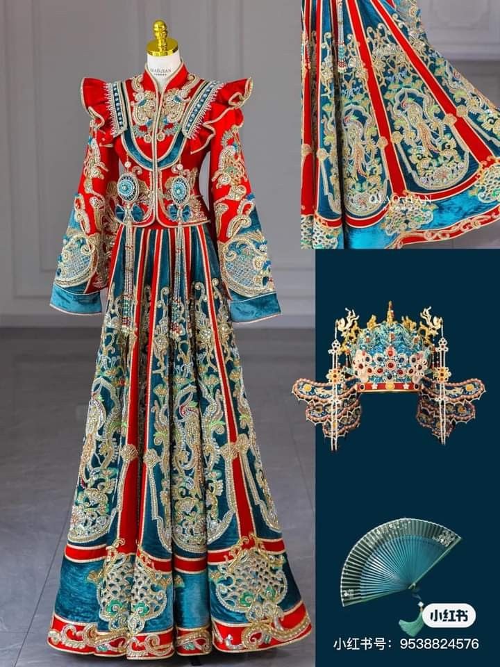 Winter Blue Hanfu Costumes for Little Girls