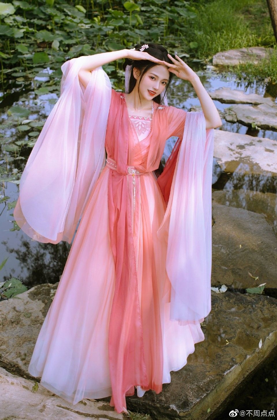 The Enchantment of a White-Pink Satin Skirt with a Horseface Pattern