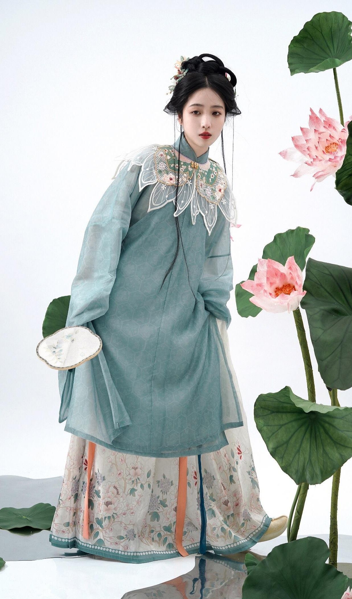 The Elegance of a Low-Cut Purple Cheongsam