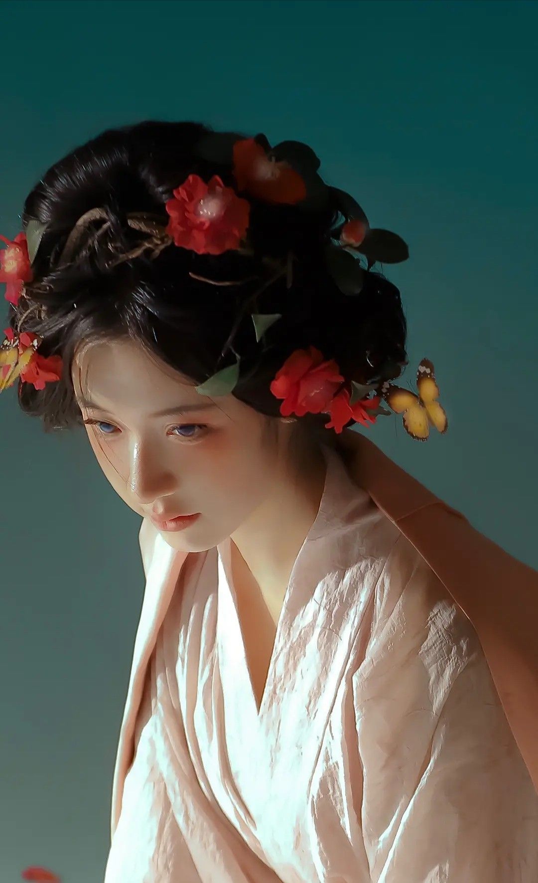 A Little Girl in a Light Blue Hanfu:The Charm of Traditional Chinese Attire