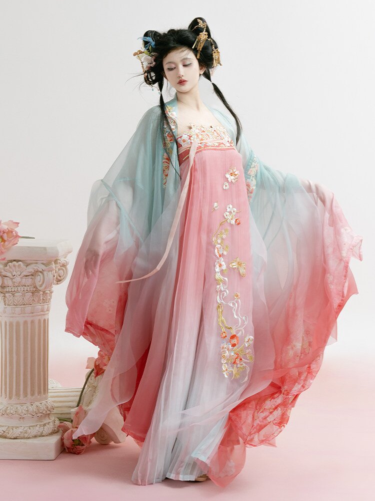 Winter Elegance in a Girls Pink Cheongsam