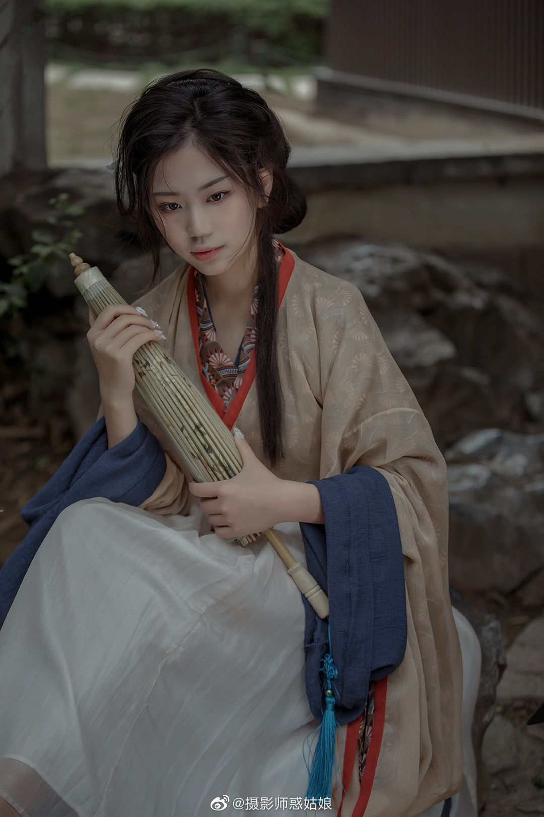 Young Girl Embracing Traditional Chinese Elegance in Modern Hanfu Fashion Young Girl Embracing Traditional Chinese Elegance in Modern Hanfu Fashion